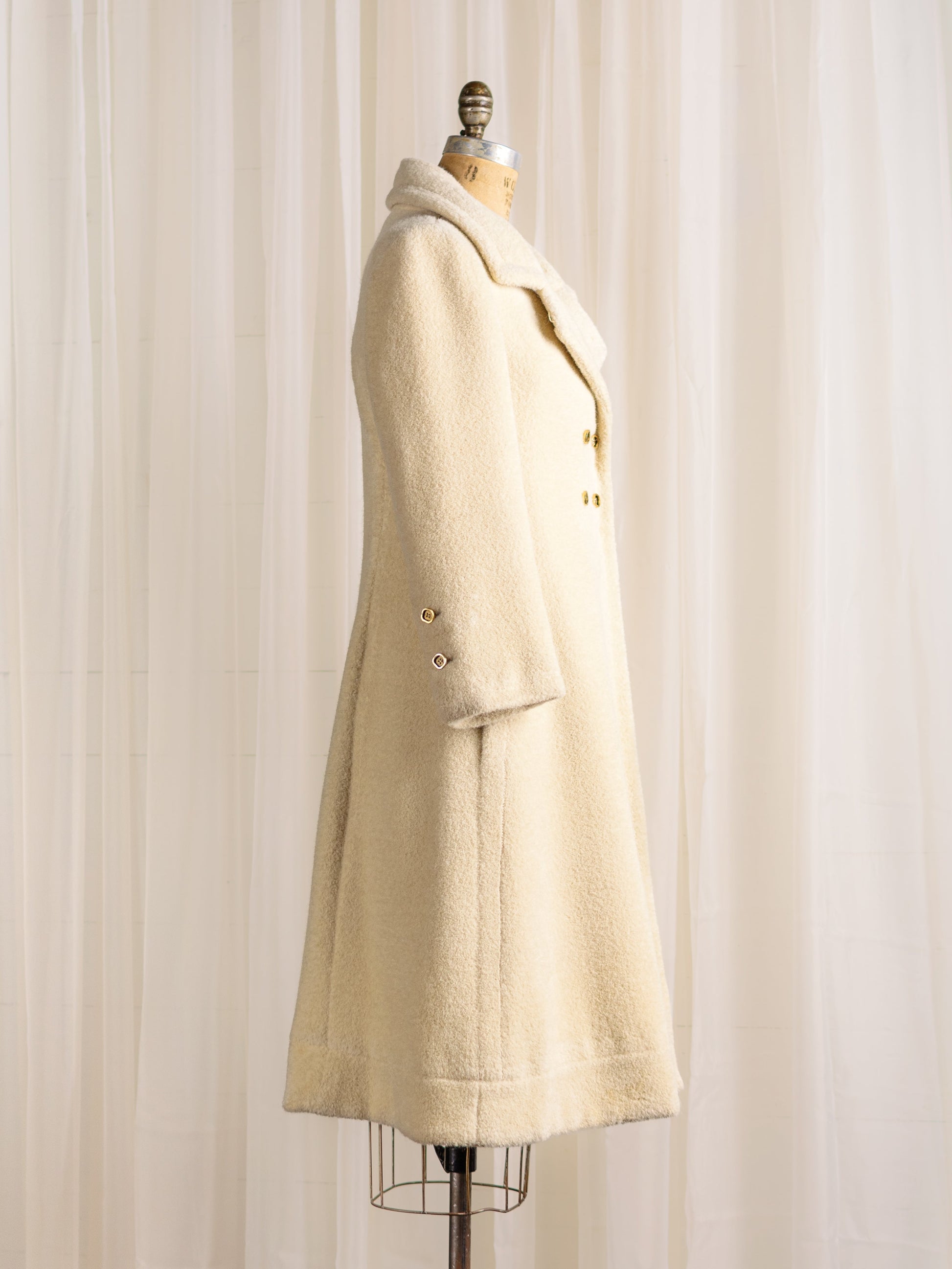 1960's James Galanos Plush Designer Wool Coat - Size XS - Second Sight Vintage
