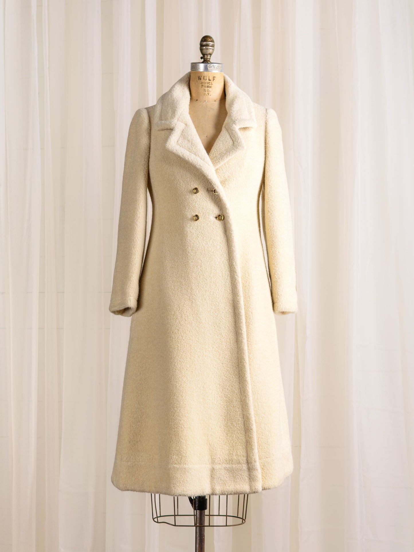 1960's James Galanos Plush Designer Wool Coat - Size XS - Second Sight Vintage