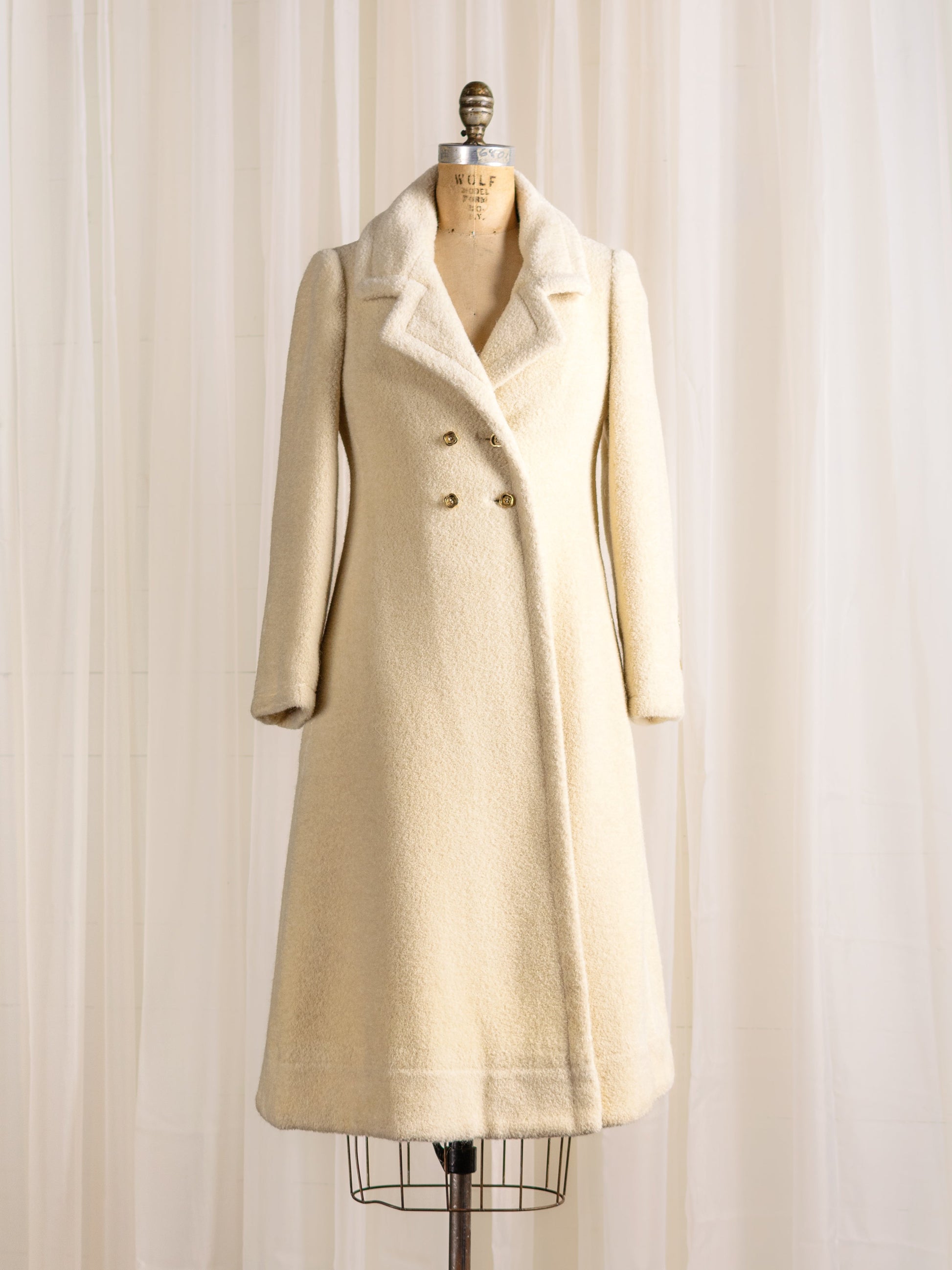 1960's James Galanos Plush Designer Wool Coat - Size XS - Second Sight Vintage