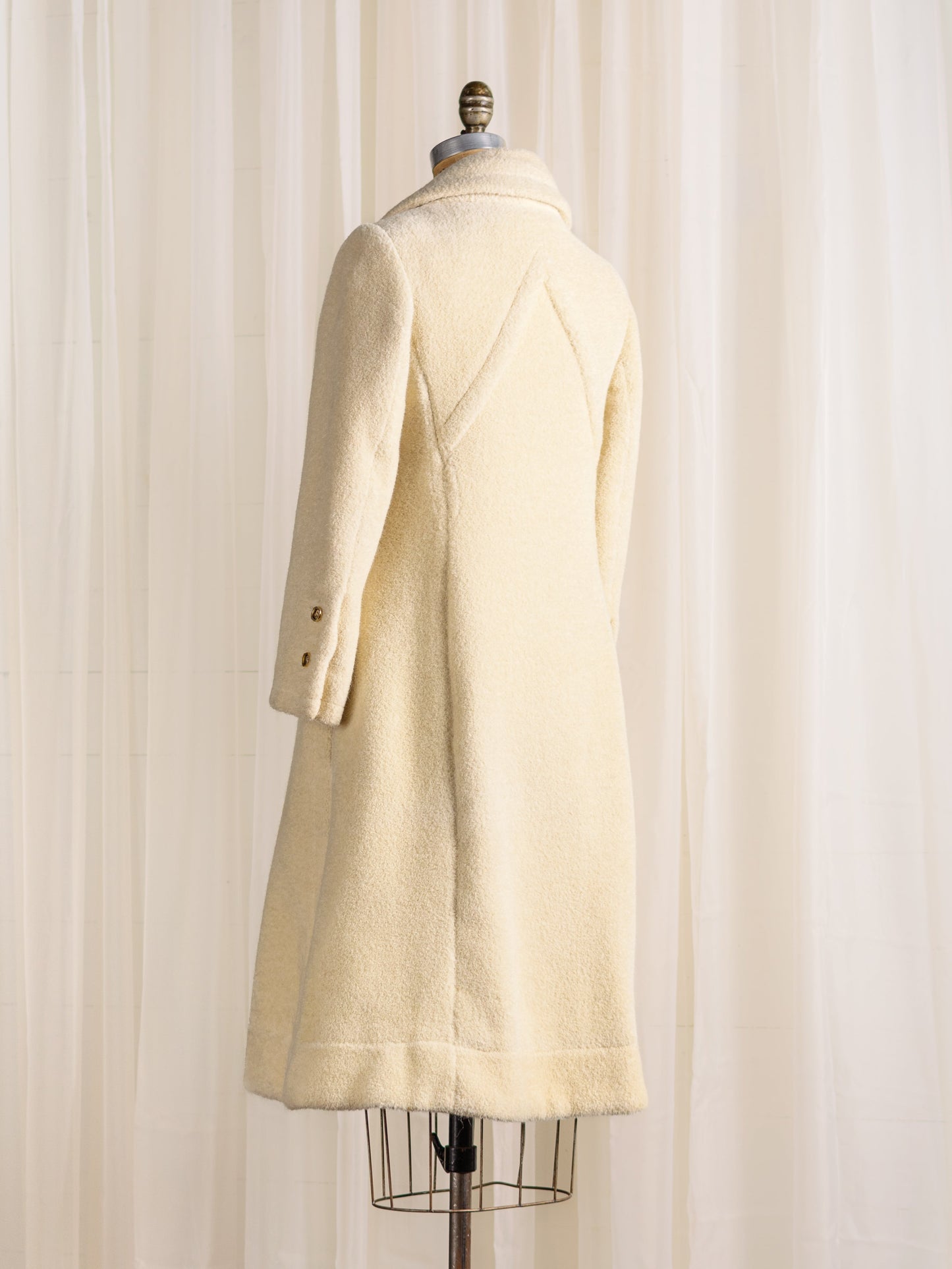 1960's James Galanos Plush Designer Wool Coat - Size XS - Second Sight Vintage
