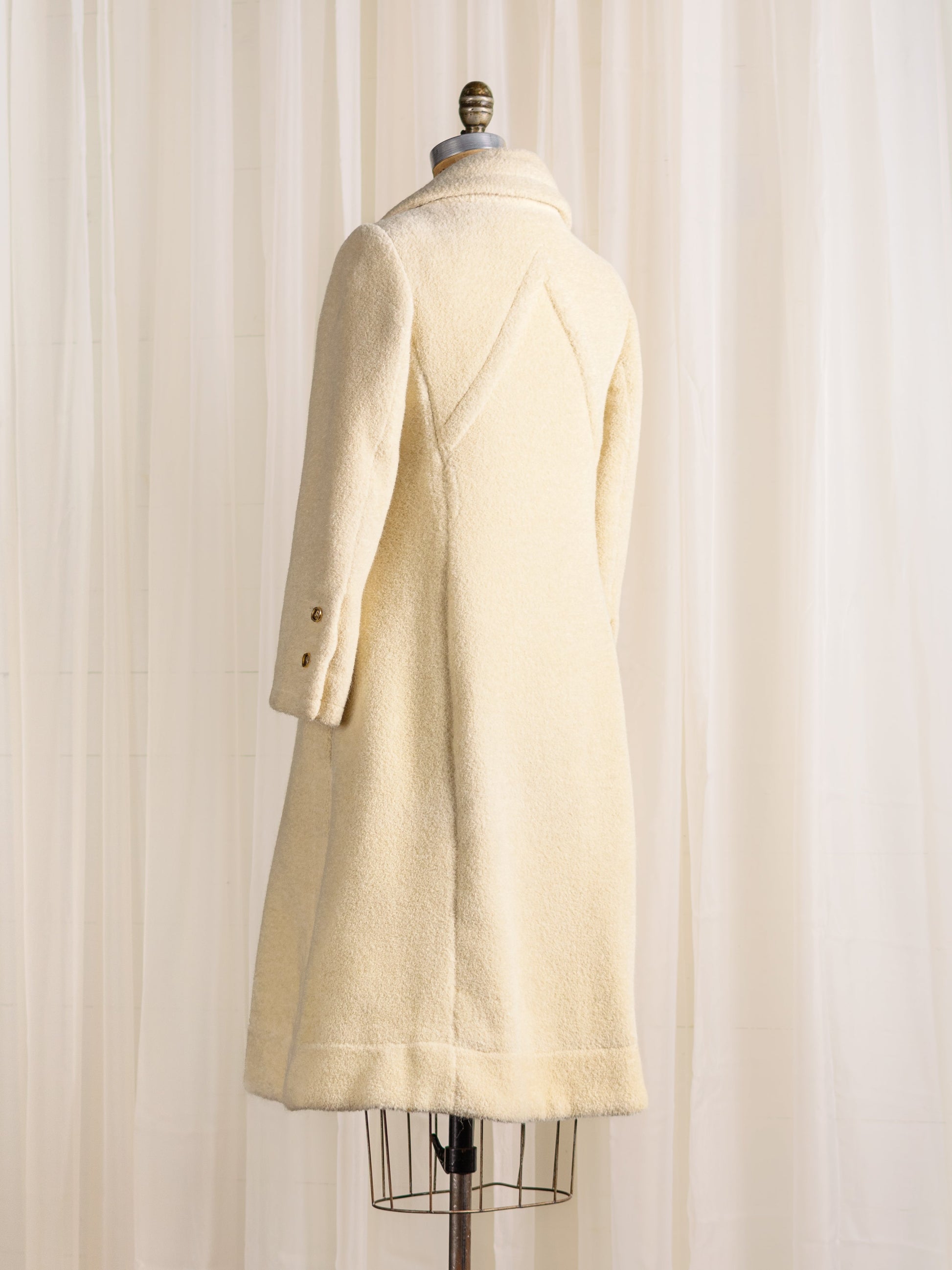 1960's James Galanos Plush Designer Wool Coat - Size XS - Second Sight Vintage