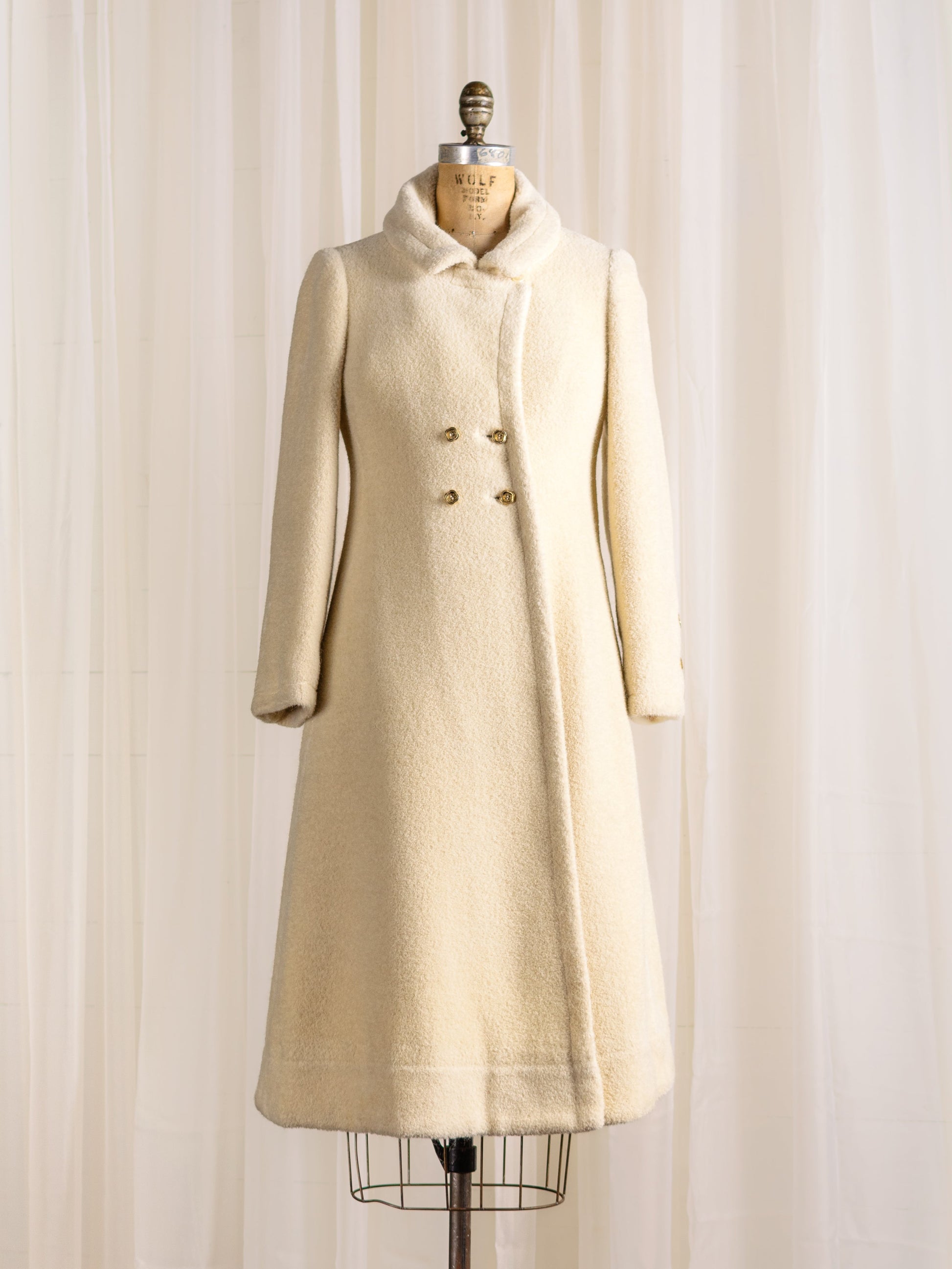 1960's James Galanos Plush Designer Wool Coat - Size XS - Second Sight Vintage
