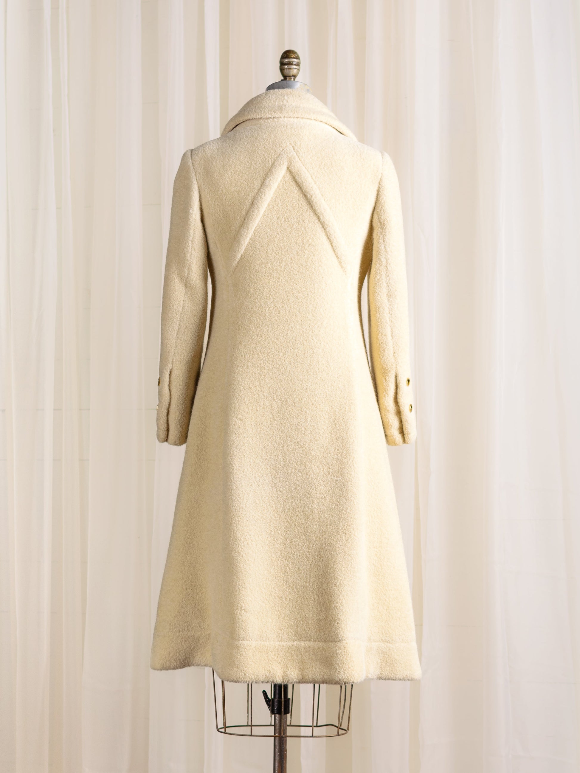 1960's James Galanos Plush Designer Wool Coat - Size XS - Second Sight Vintage
