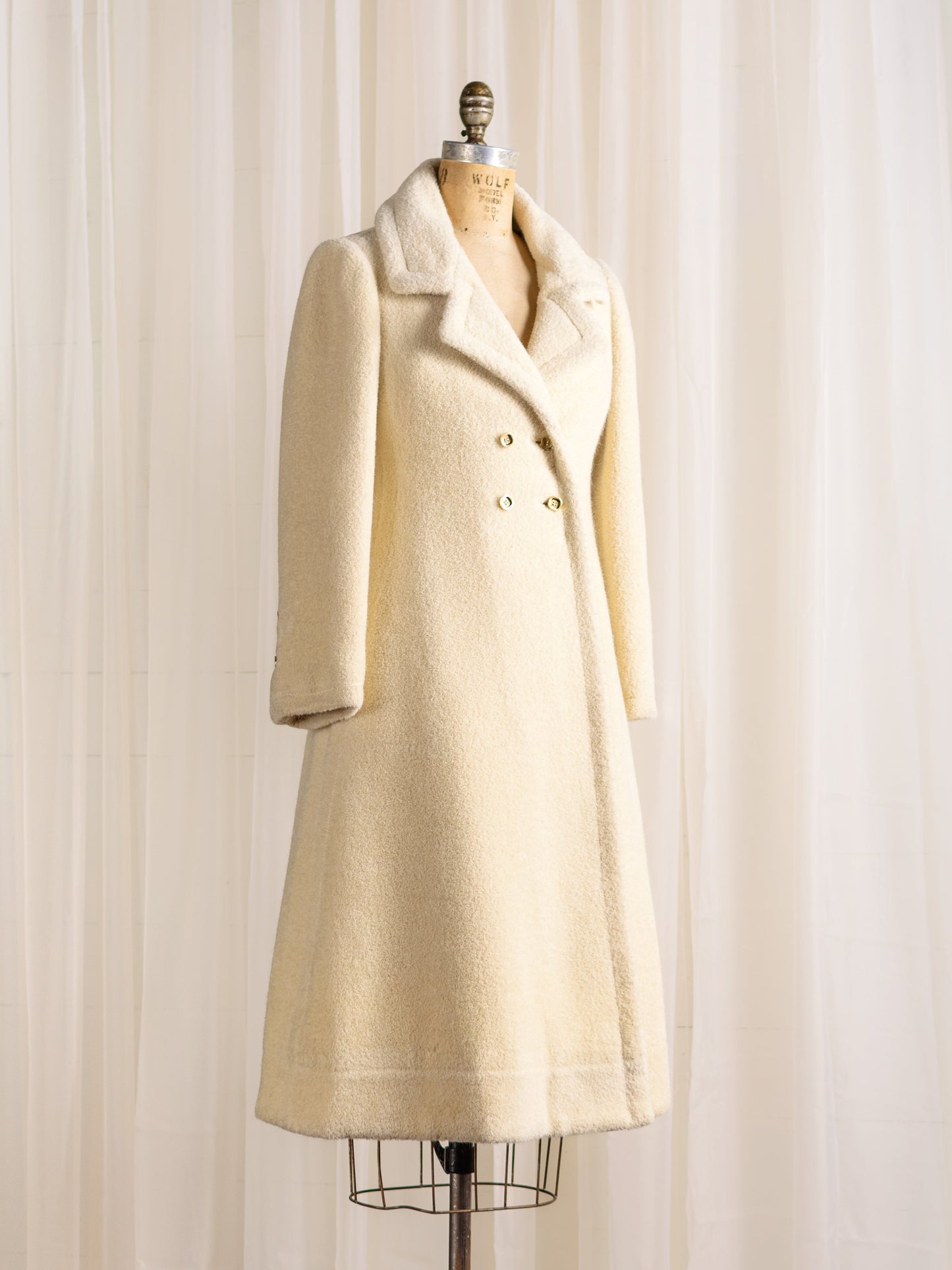 1960's James Galanos Plush Designer Wool Coat - Size XS - Second Sight Vintage