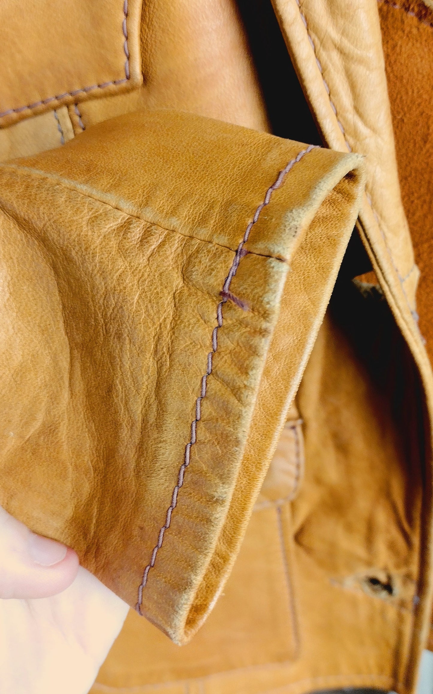 1970's East West Musical Instrument Company Leather Apple Jacket - Size XS - Second Sight Vintage