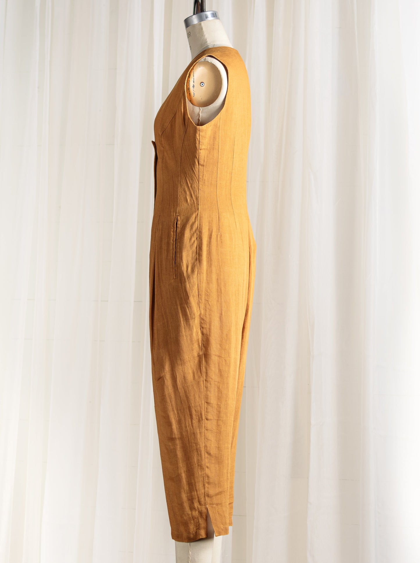 1980's Claude Montana Italian Linen Jumpsuit - Second Sight Vintage