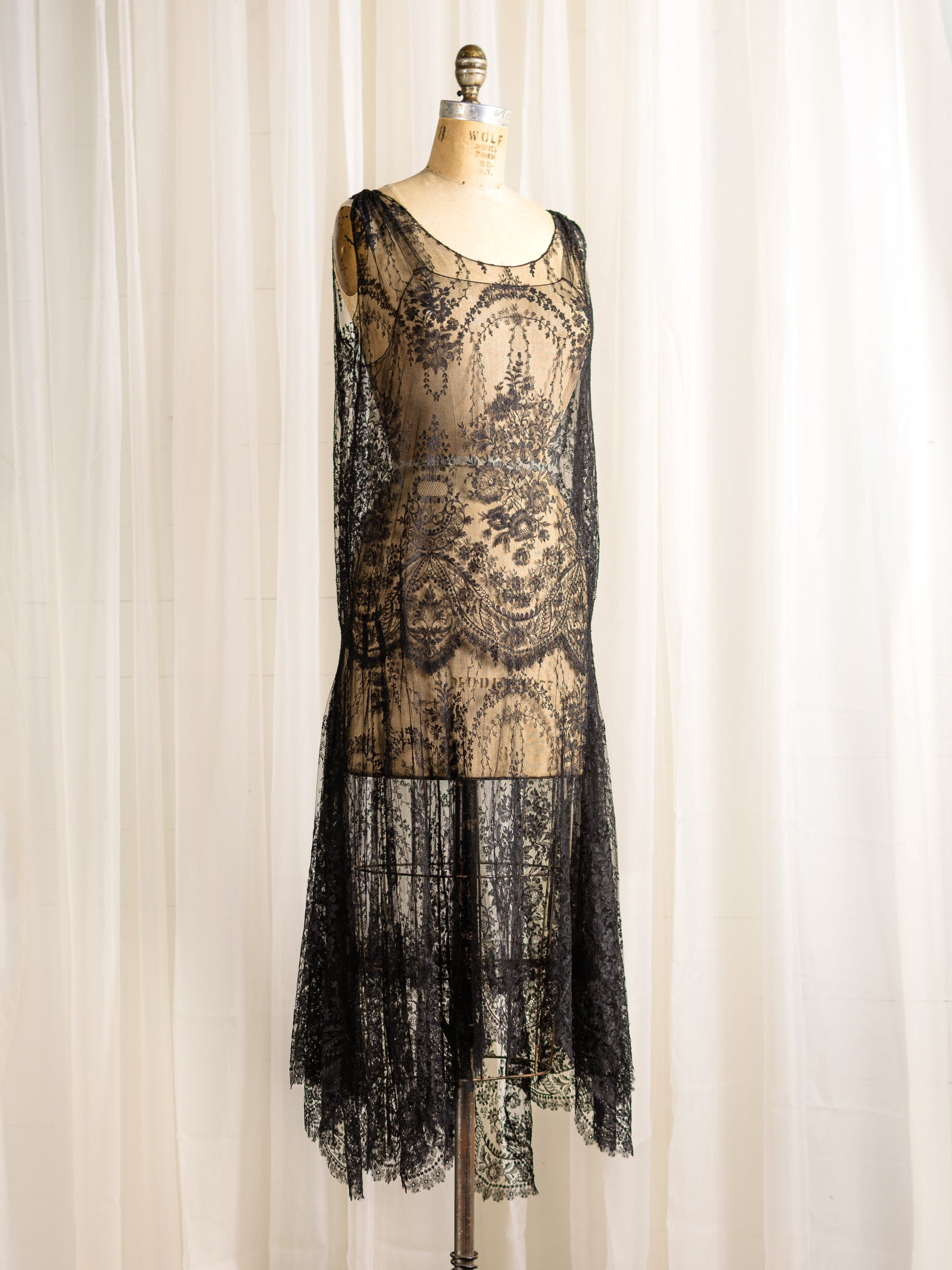 1920's Chantilly Lace Dress & Jacket Set - Size XS - S Second Sight Vintage 1920's Chantilly Lace Dress & Jacket Set - Size XS - S Second Sight Vintage