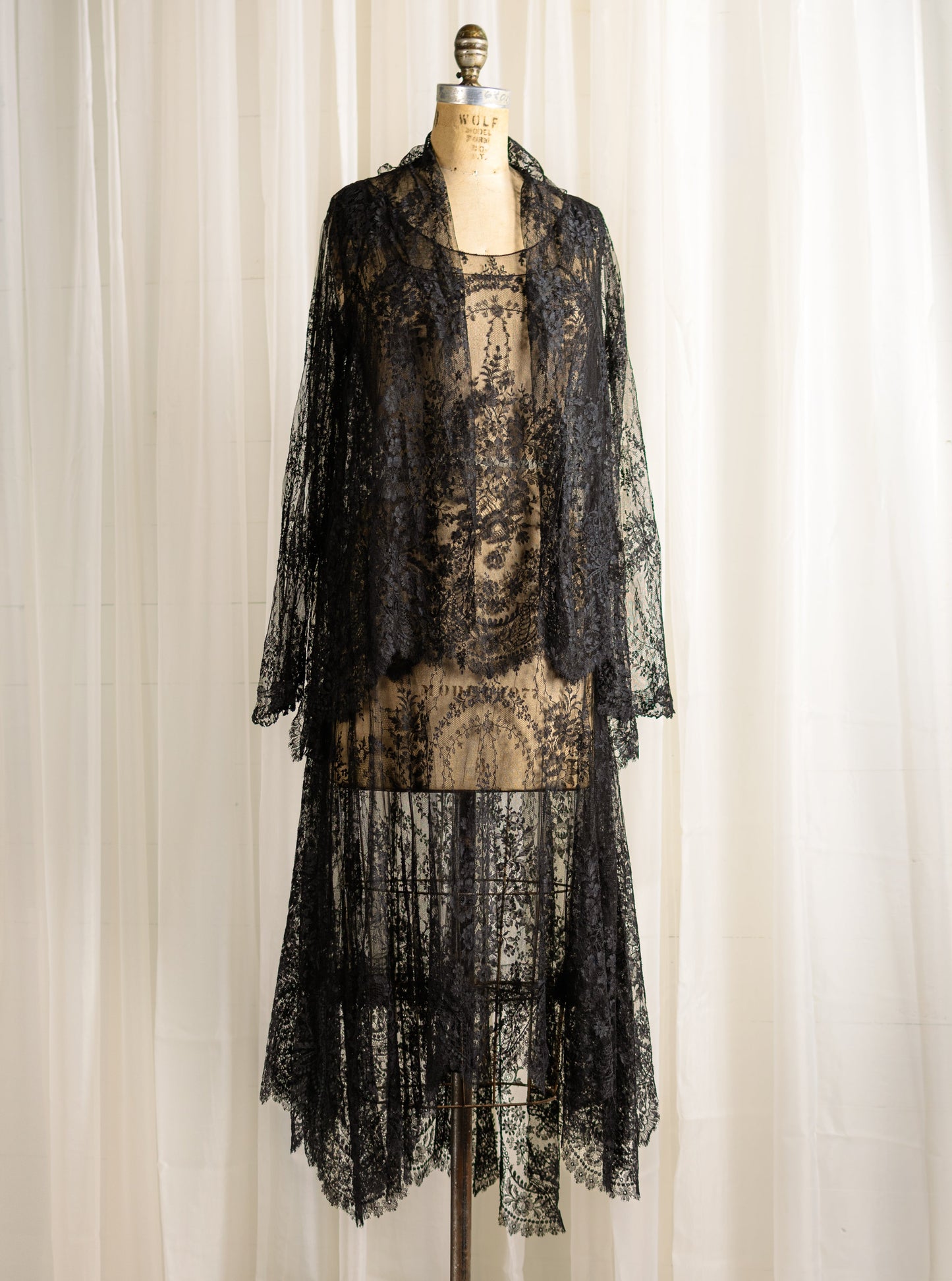 1920's Chantilly Lace Dress & Jacket Set - Size XS - S - Second Sight Vintage