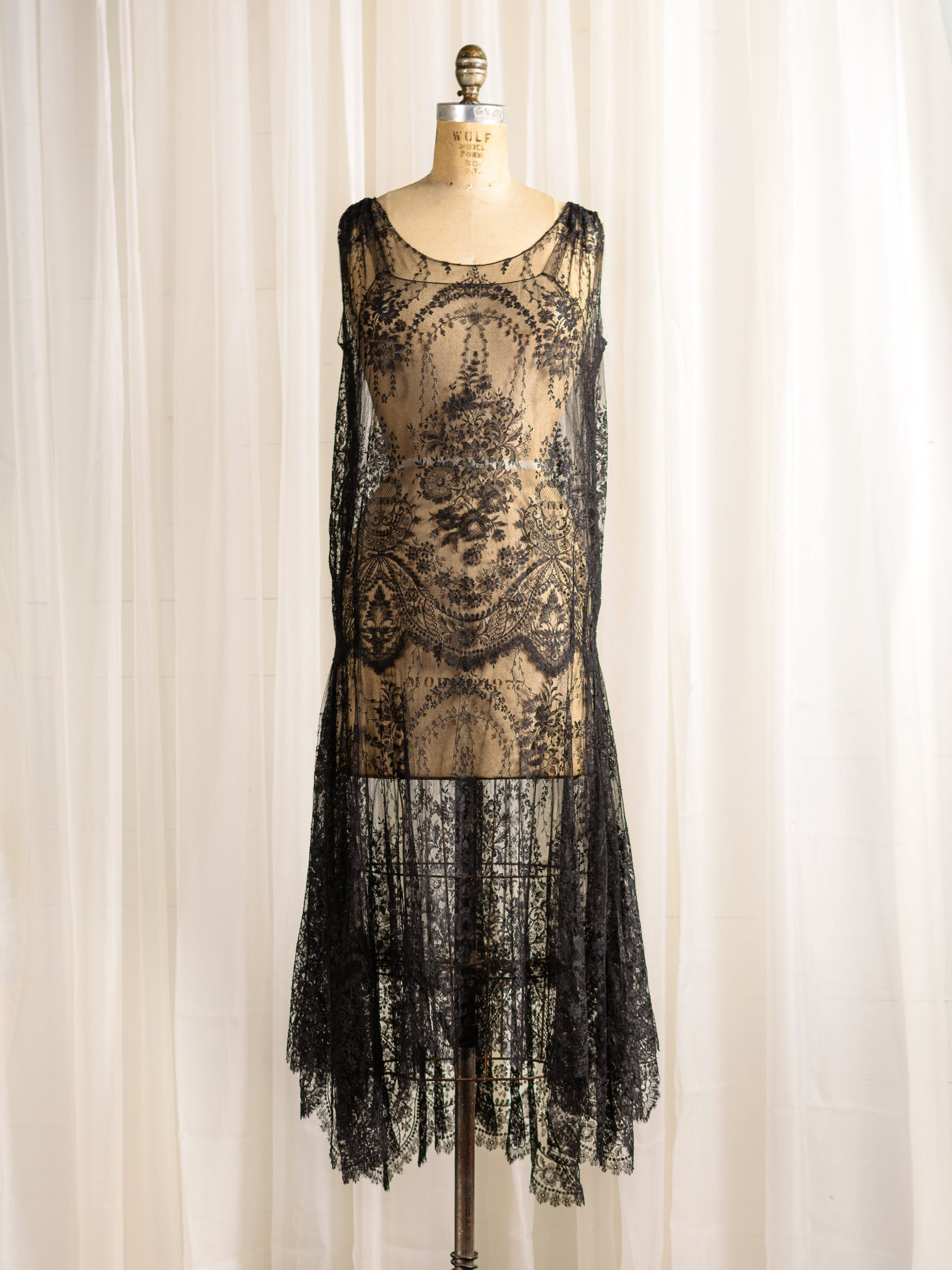 1920's Chantilly Lace Dress & Jacket Set - Size XS - S - Second Sight Vintage