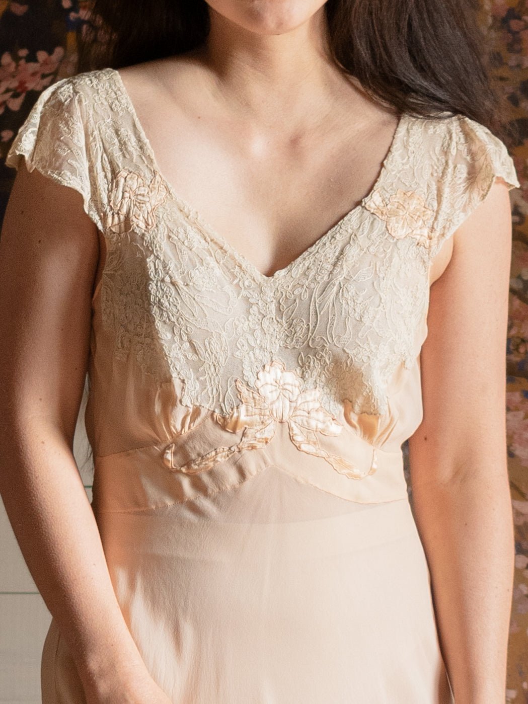 1930s Flawless Silk Nightgown & Peignoir Robe Set - Size S - Second Sight Vintage
