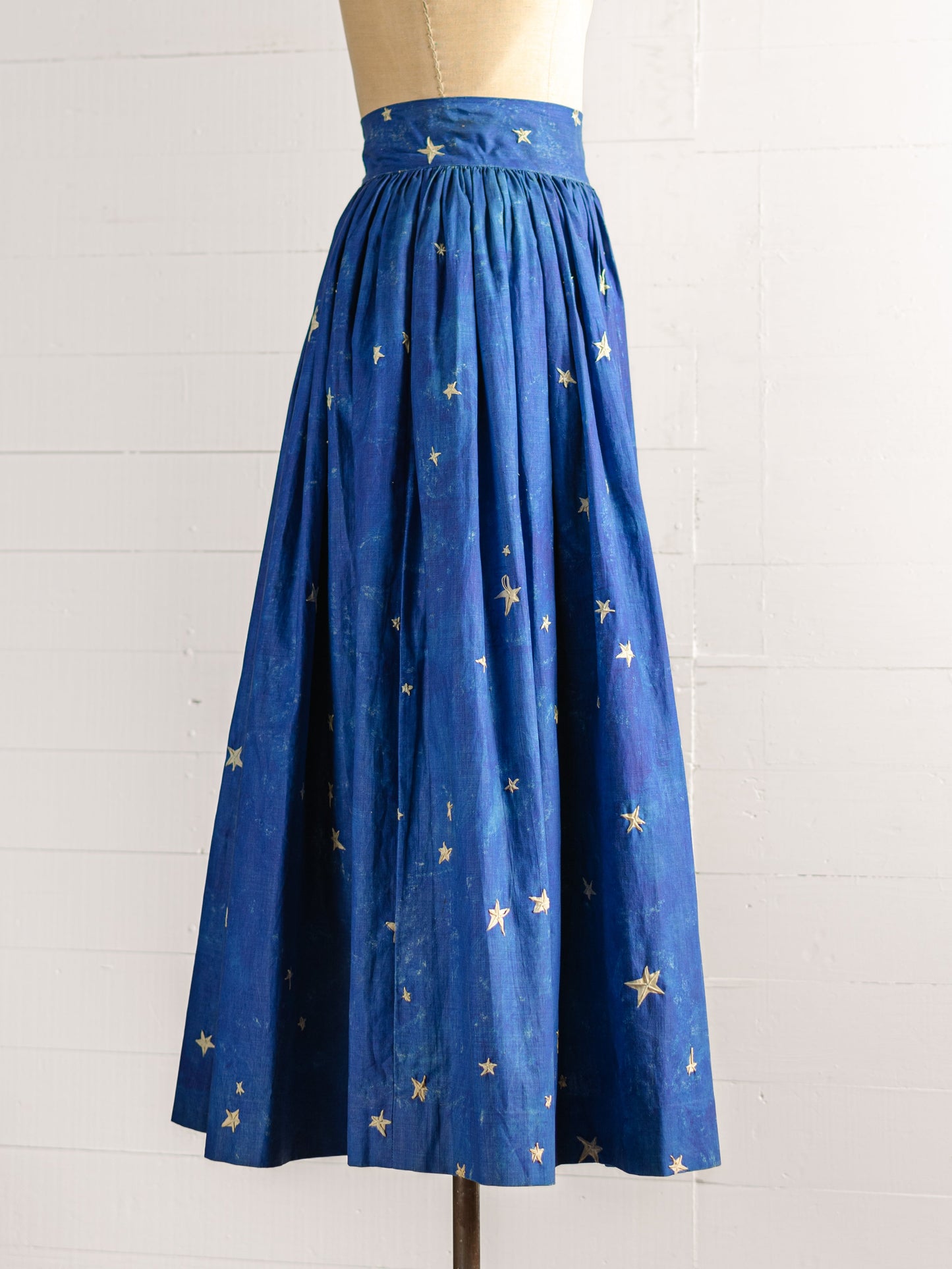 1940s Hand Painted & Embroidered Starry Night Skirt - Size M - Second Sight Vintage