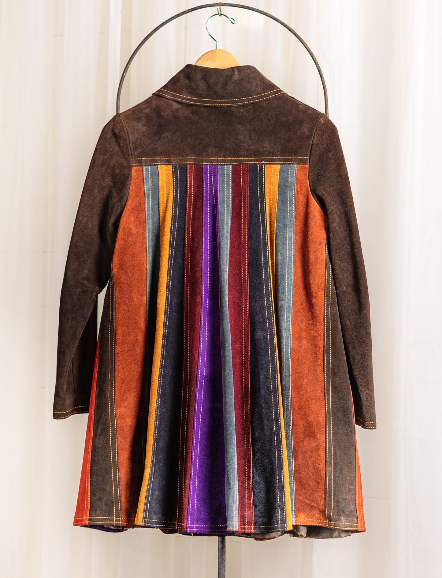 1960's - 1970's Rainbow Suede Patchwork Jacket by Gassy Jack - Size XS - Second Sight Vintage