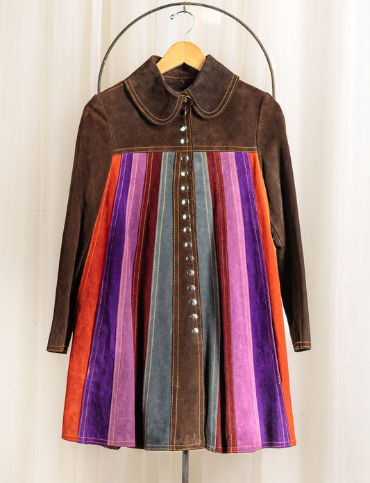 1960's - 1970's Rainbow Suede Patchwork Jacket by Gassy Jack - Size XS - Second Sight Vintage