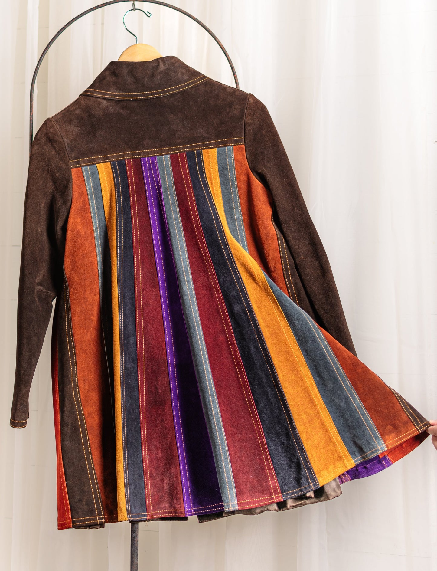 1960's - 1970's Rainbow Suede Patchwork Jacket by Gassy Jack - Size XS - Second Sight Vintage