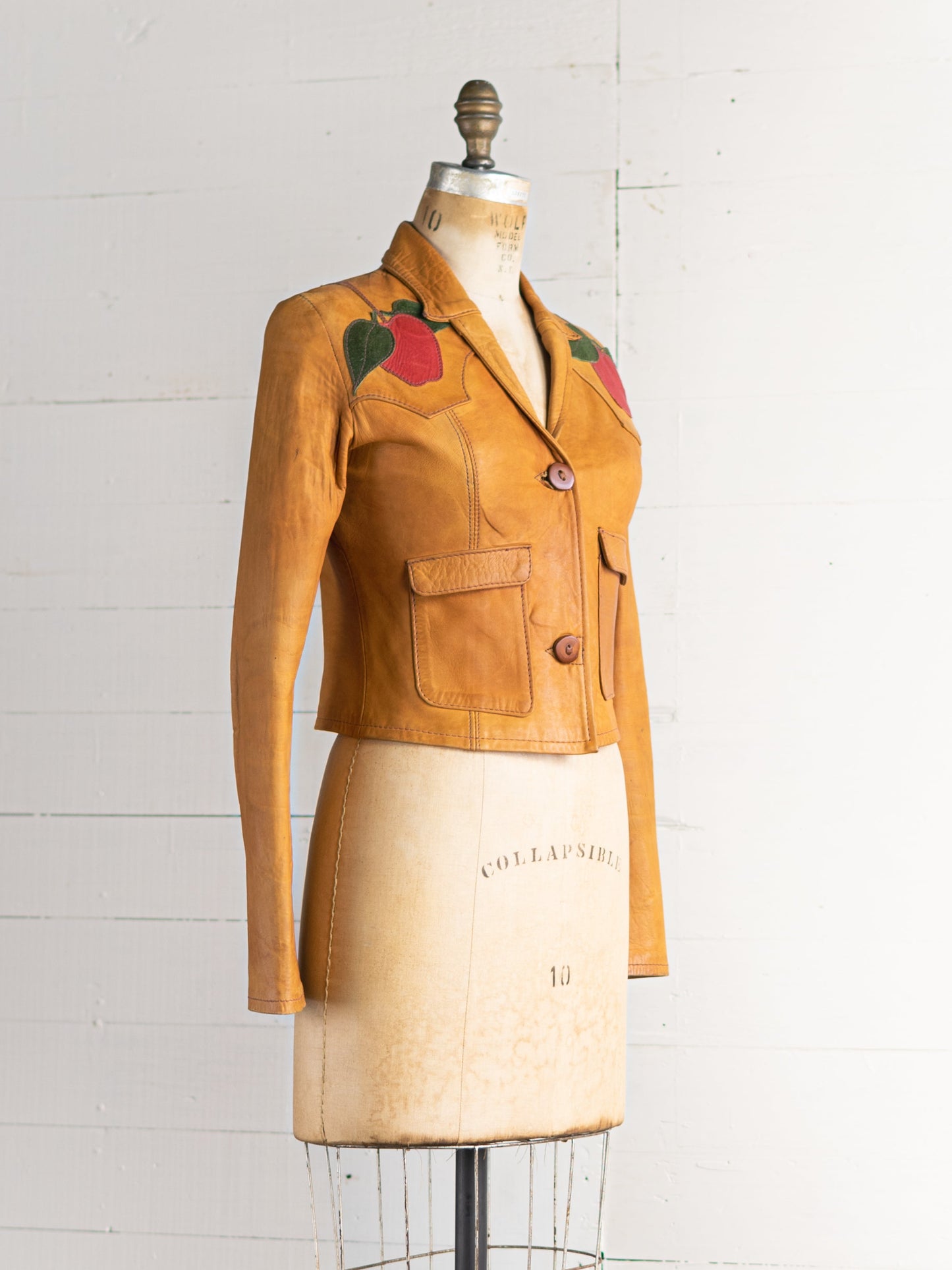 1970's East West Musical Instrument Company Leather Apple Jacket - Size XS - Second Sight Vintage