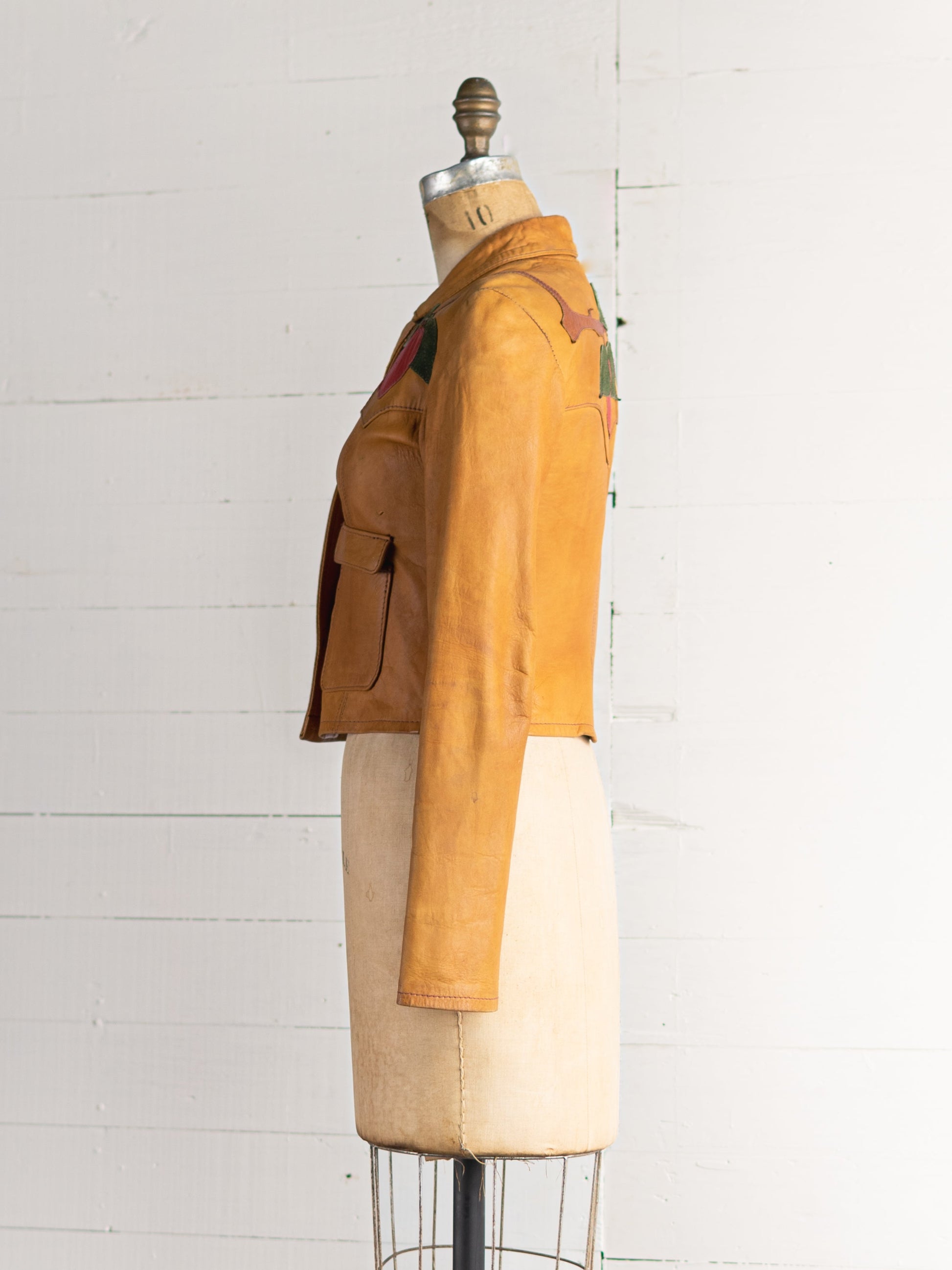 1970's East West Musical Instrument Company Leather Apple Jacket - Size XS - Second Sight Vintage
