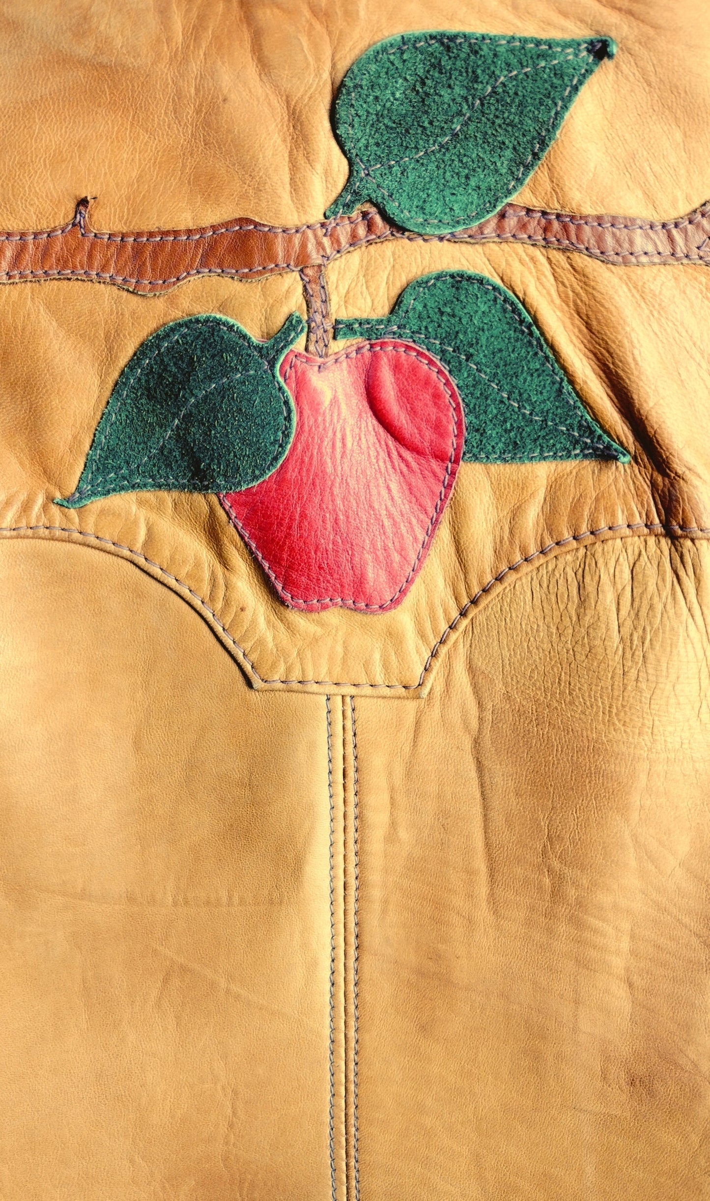 1970's East West Musical Instrument Company Leather Apple Jacket - Size XS - Second Sight Vintage