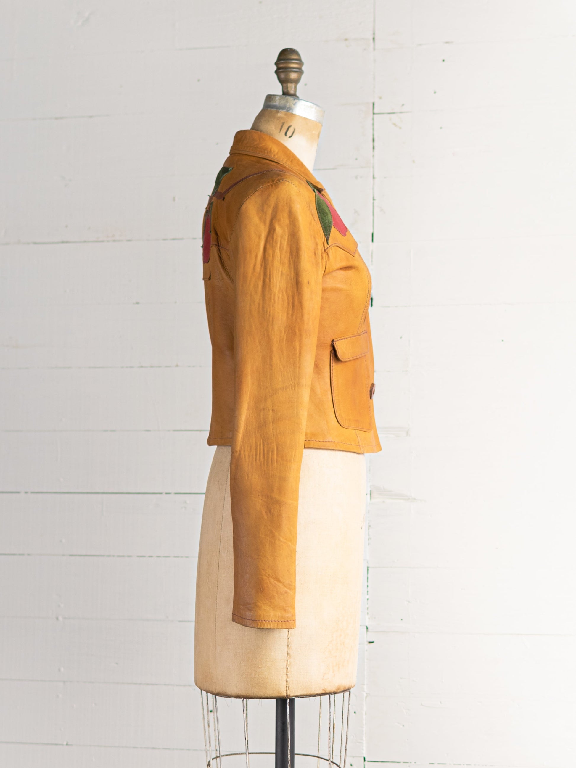 1970's East West Musical Instrument Company Leather Apple Jacket - Size XS - Second Sight Vintage