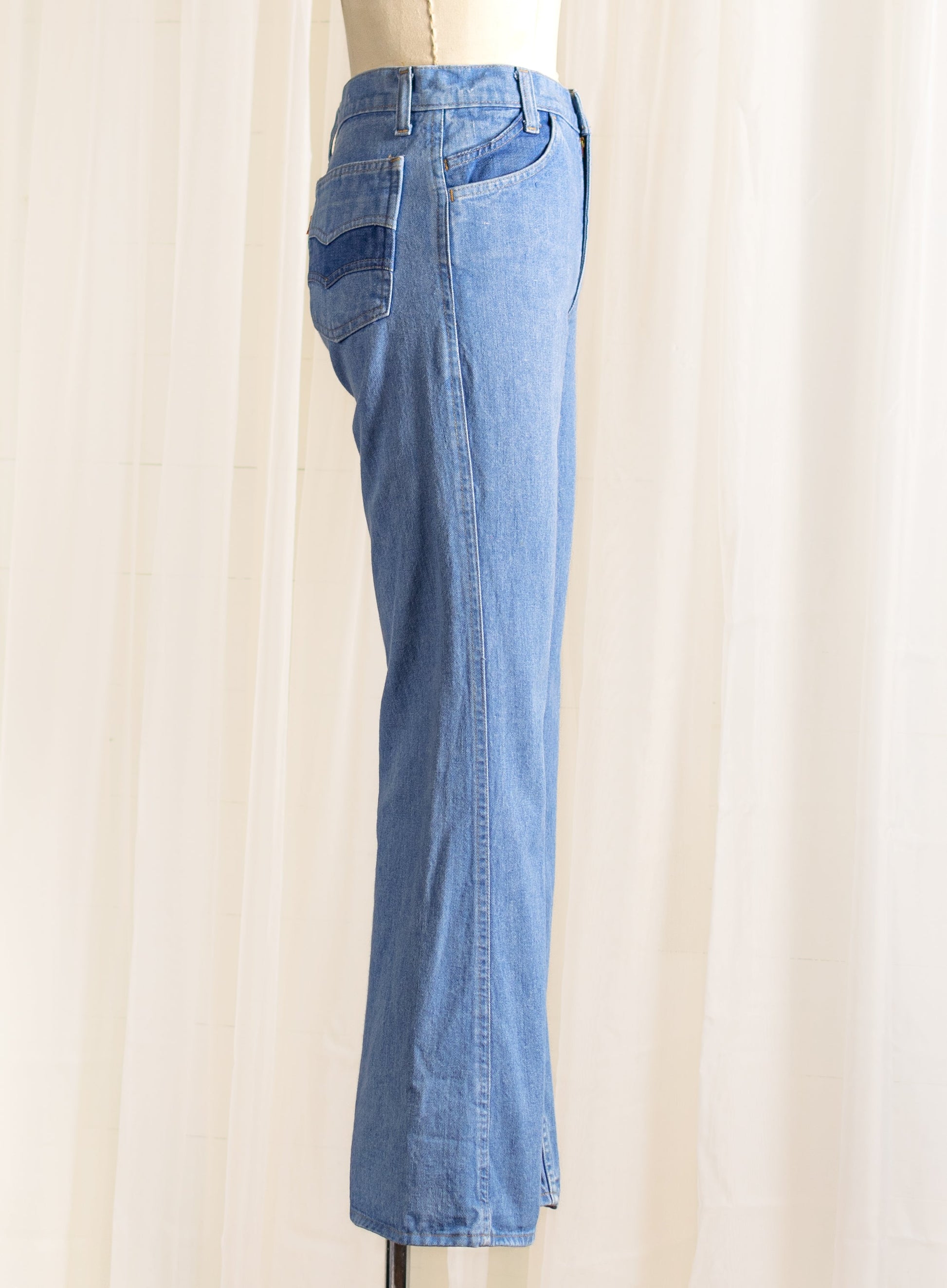1970's Levi's Orange Tab Bell Bottom Jeans - Size XS - Second Sight Vintage