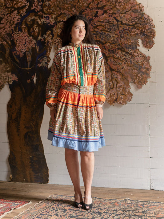 1970s Seminole Native American Patchwork Men's Tunic Dress - Second Sight Vintage