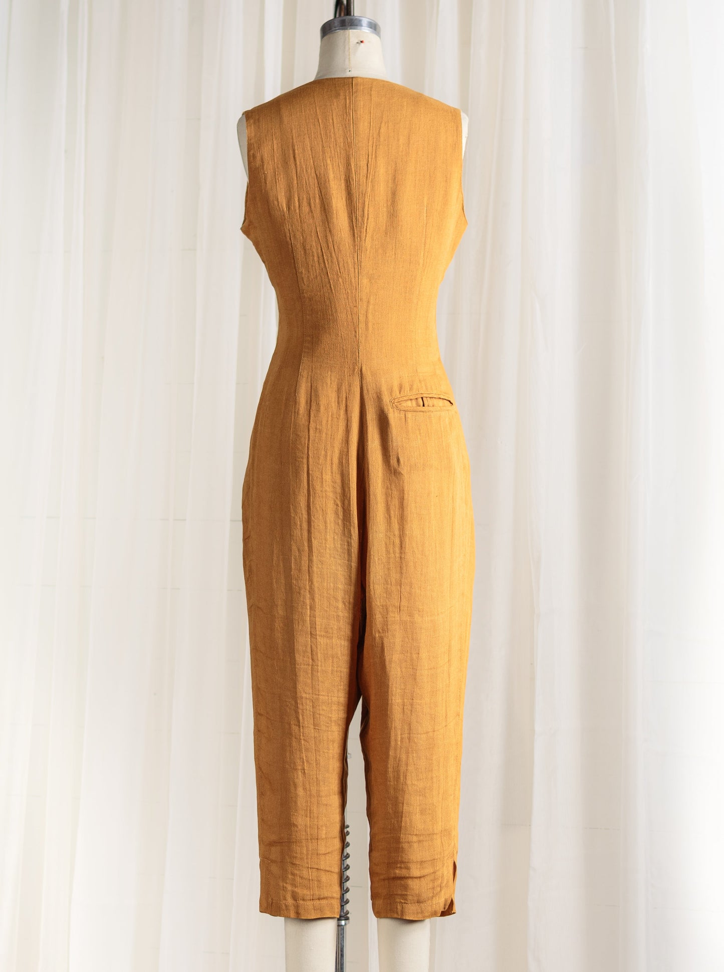 1980's Claude Montana Italian Linen Jumpsuit - Second Sight Vintage