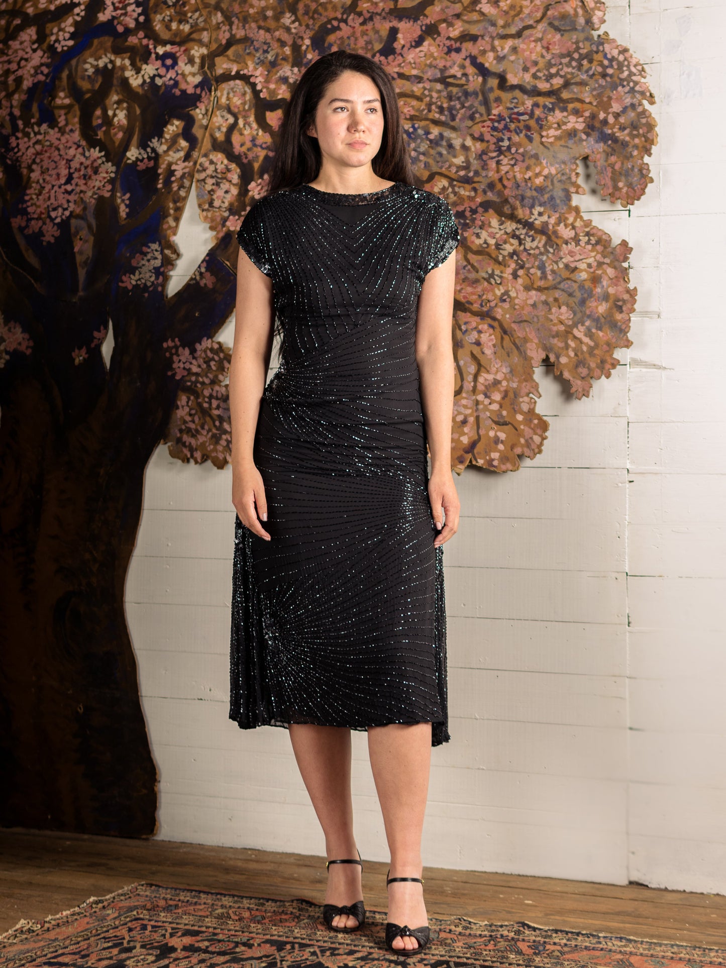 Vintage 1990's Deadstock Oleg Cassini Beaded Silk Dress – Second Sight Vintage