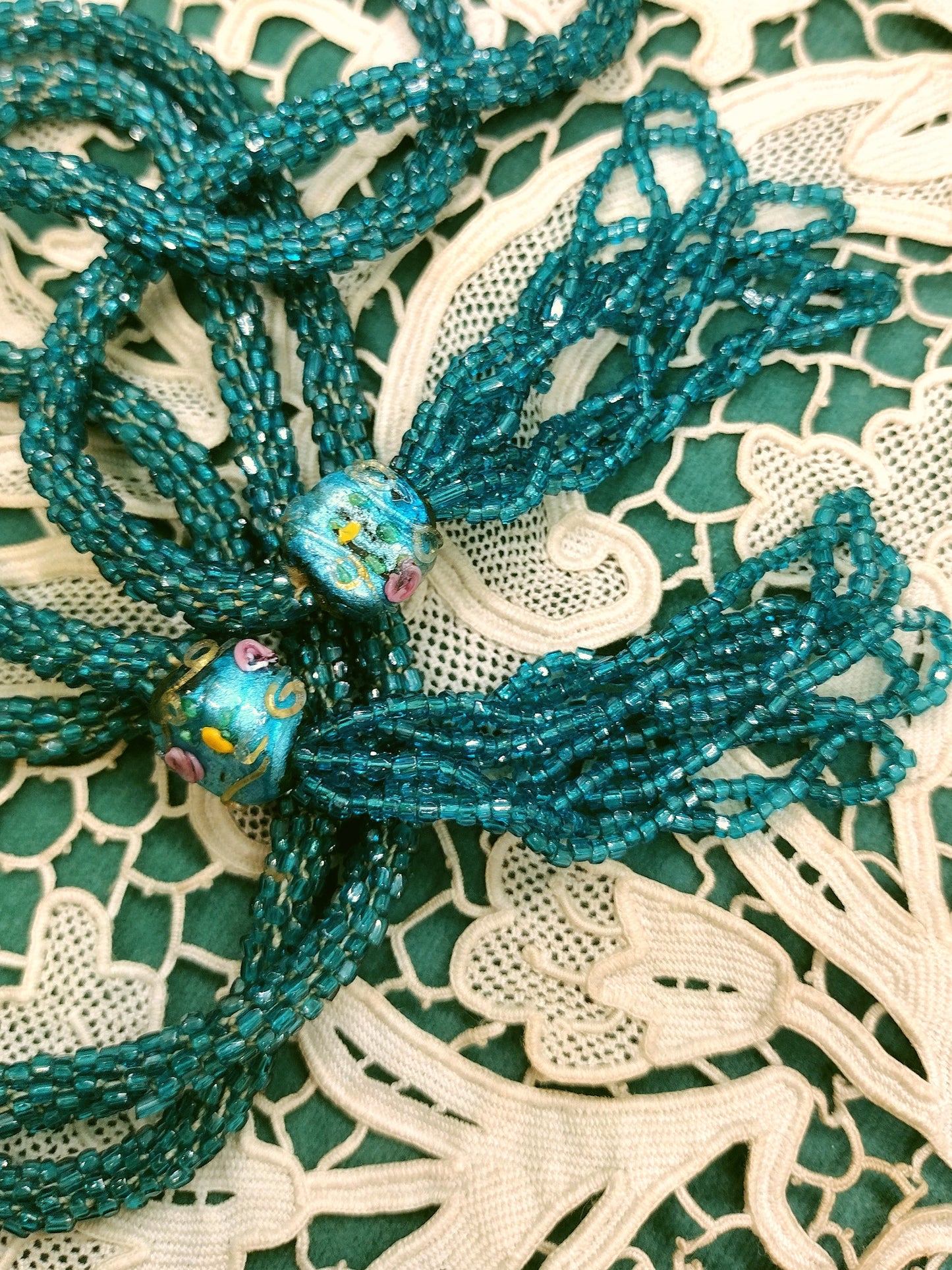 Antique 1920's Sautoir Beaded Necklace - Second Sight Vintage