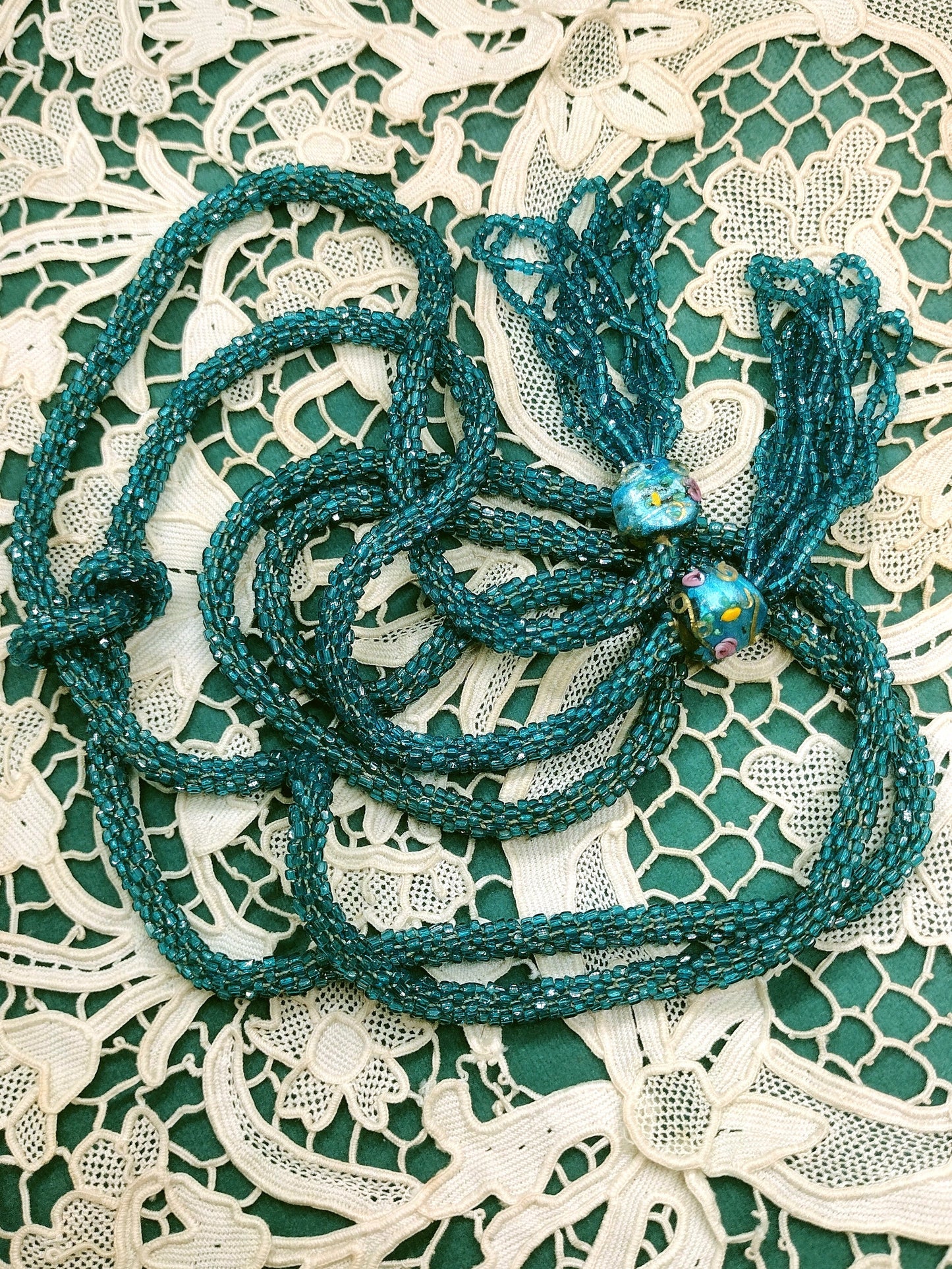 Antique 1920's Sautoir Beaded Necklace - Second Sight Vintage