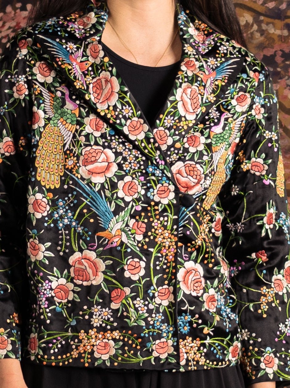 Antique Silk Hand Embroidered Chinese Jacket - Size S - Second Sight Vintage