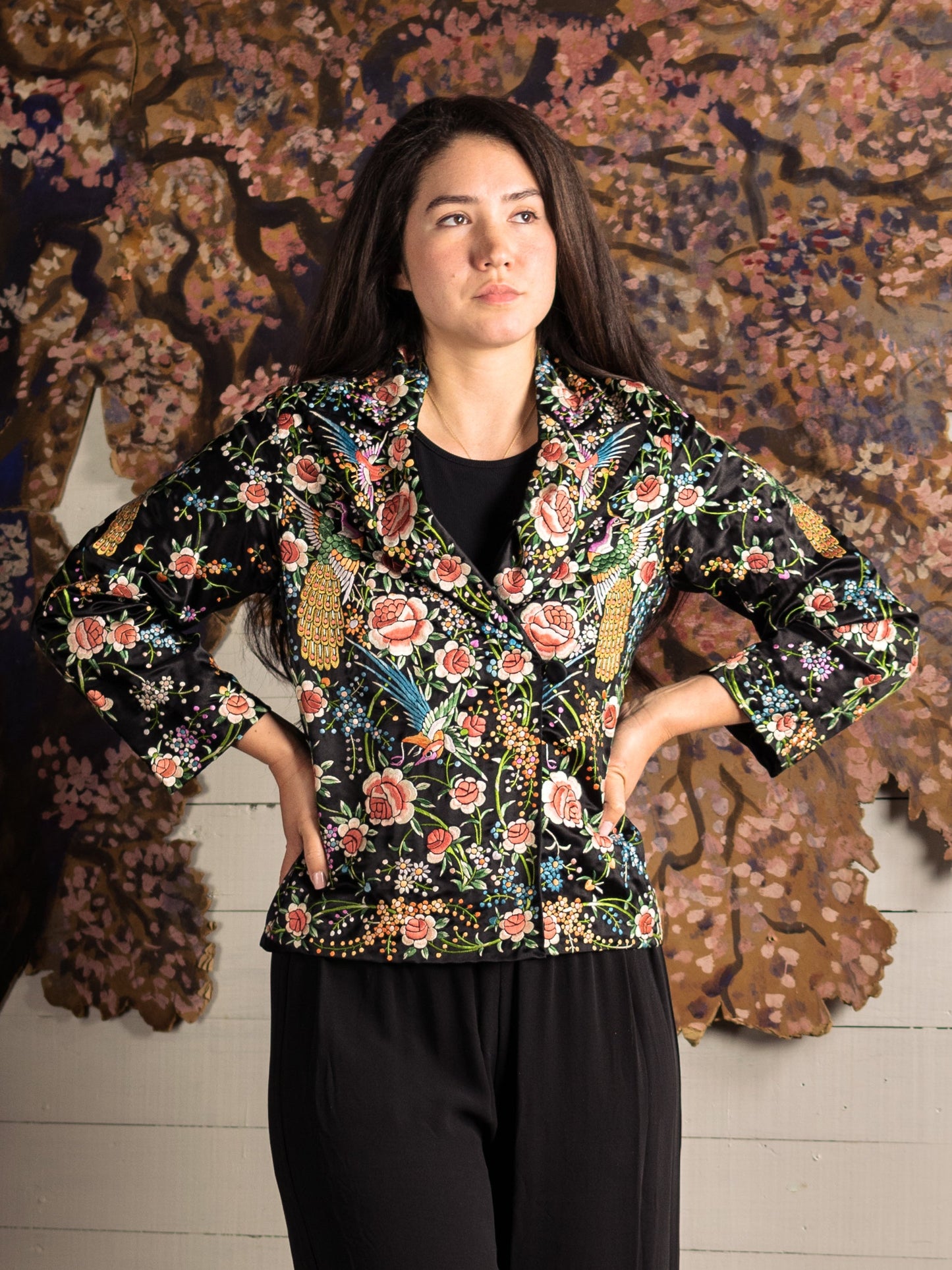 Antique Silk Hand Embroidered Chinese Jacket - Size S - Second Sight Vintage